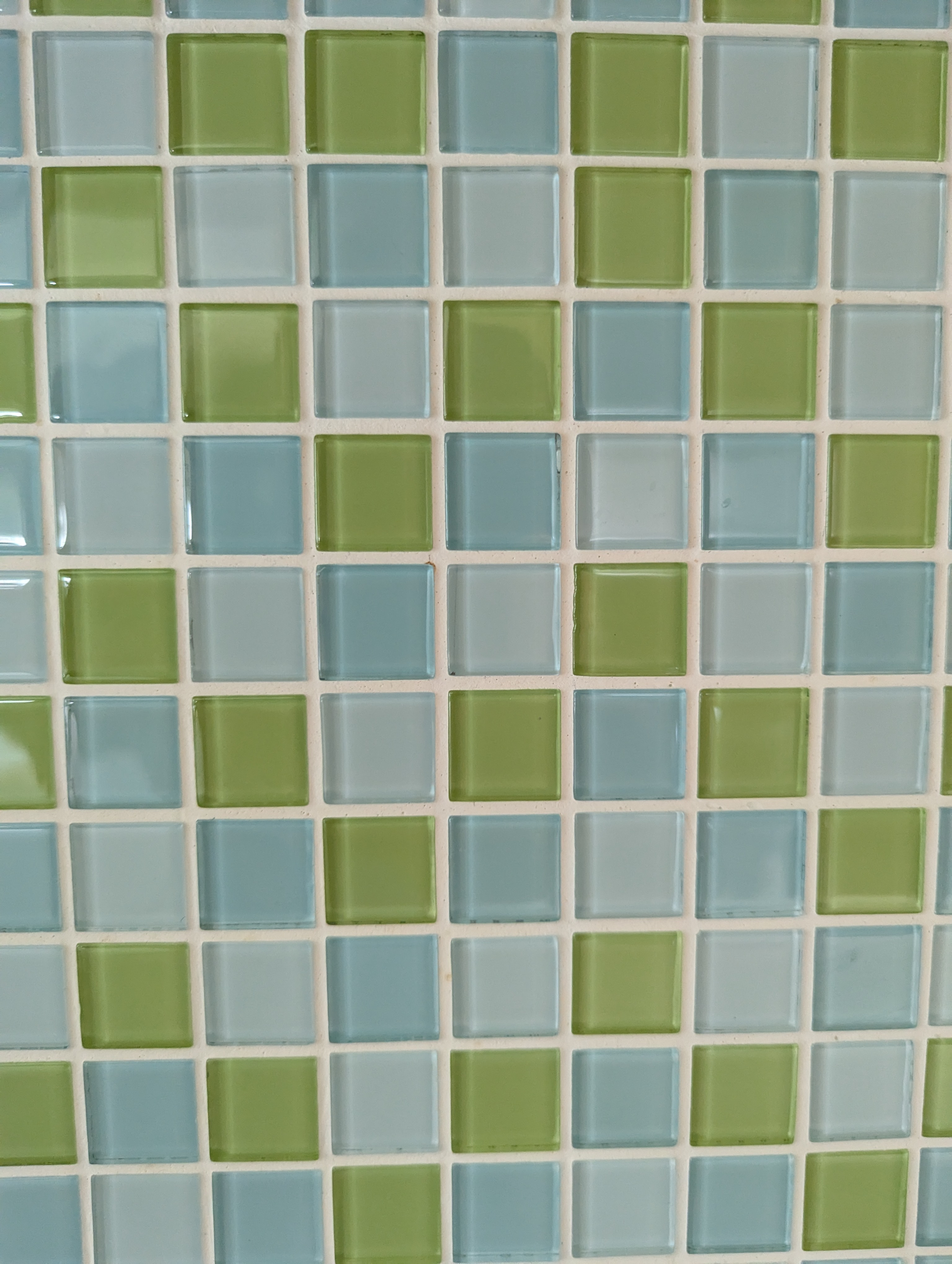 Colorful glass mosaic tiles – cleaned with gentle, non-abrasive tile cleaners